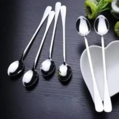 Picture of Good Quality Strong Beautiful Unic Design Stainless Steel Achar Spoon Set 6 Piece Long Pickle Set-Silver