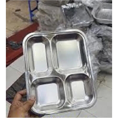 Picture of Everyday Use good quality strong Stainless Steel unique design strong Divided Dinner Plate Sets 4 Compartments Plate 1Piece-Multicolor