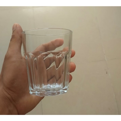 Picture of Everyday Use good quality Strong Crystal Clear Unique design Heavy Sharbat Juice Lassie Glass Set 6 Piece capacity 250 Ml-White