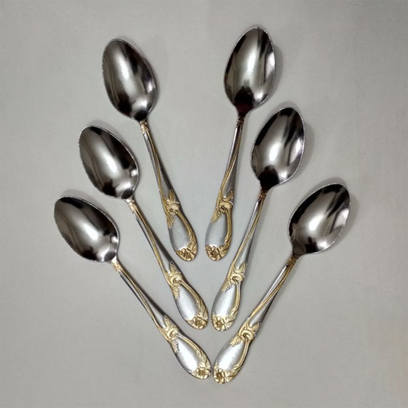 Picture of The 6-Piece Stainless Steel Spoon Set, Featuring Multi-Design Options, Offers Durability And Functionality For Various Culinary Tasks-Multicolor