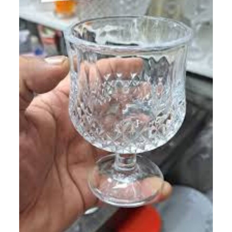 Picture of Everyday Use good quality Strong Crystal Clear Unique design Heavy Sharbat Juice Lassie Glass Set 6 Piece capacity 200 Ml-White