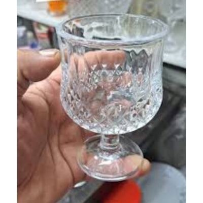 Picture of Everyday Use good quality Strong Crystal Clear Unique design Heavy Sharbat Juice Lassie Glass Set 6 Piece capacity 200 Ml-White