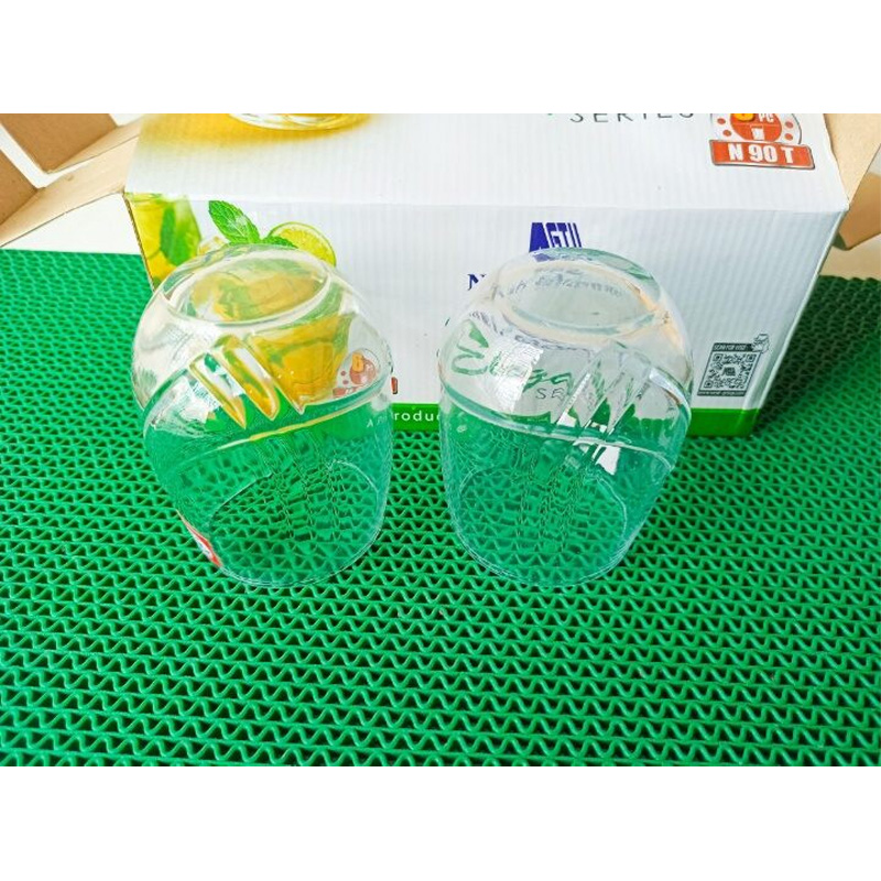 Picture of Crystal Clear transparent Beautiful unique design Water Glass /Drinking /Coke / Sorbat Juice premium glass Set 6 Piece per capacity 300Ml-White