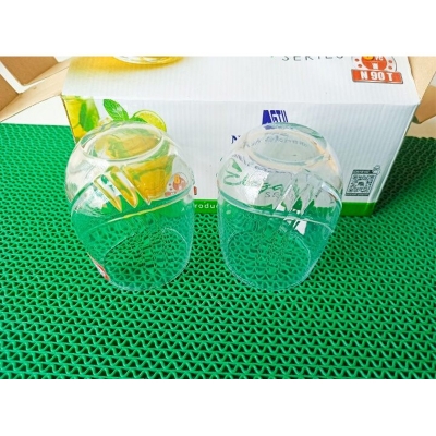 Picture of Crystal Clear transparent Beautiful unique design Water Glass /Drinking /Coke / Sorbat Juice premium glass Set 6 Piece per capacity 300Ml-White