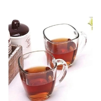 Picture of Everyday Use Good Quality Tea coffee Cup set Crystal Clear transparent Beautiful unique design Premium Cup Set 6 Piece 150 Ml-White