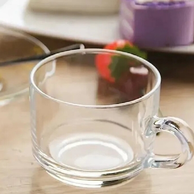 Picture of Everyday Use Good Quality Tea coffee Cup set Crystal Clear transparent Beautiful unique design Premium Cup Set 6 Piece 150 Ml-White