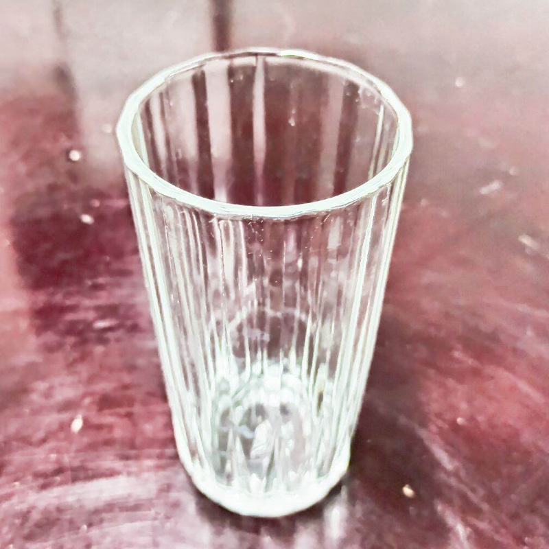 Picture of Everyday Use good quality strong crystal clear unique design Heavy 300 Ml Drinking Water glass set 6 pcs-White