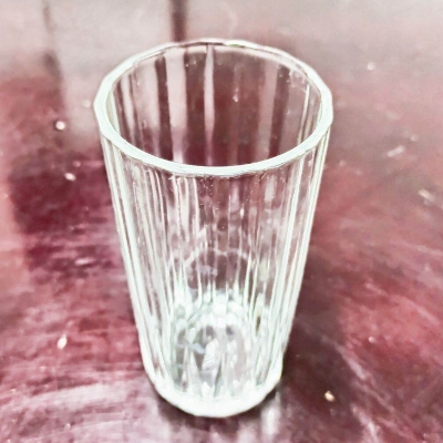 Picture of Everyday Use good quality strong crystal clear unique design Heavy 300 Ml Drinking Water glass set 6 pcs-White