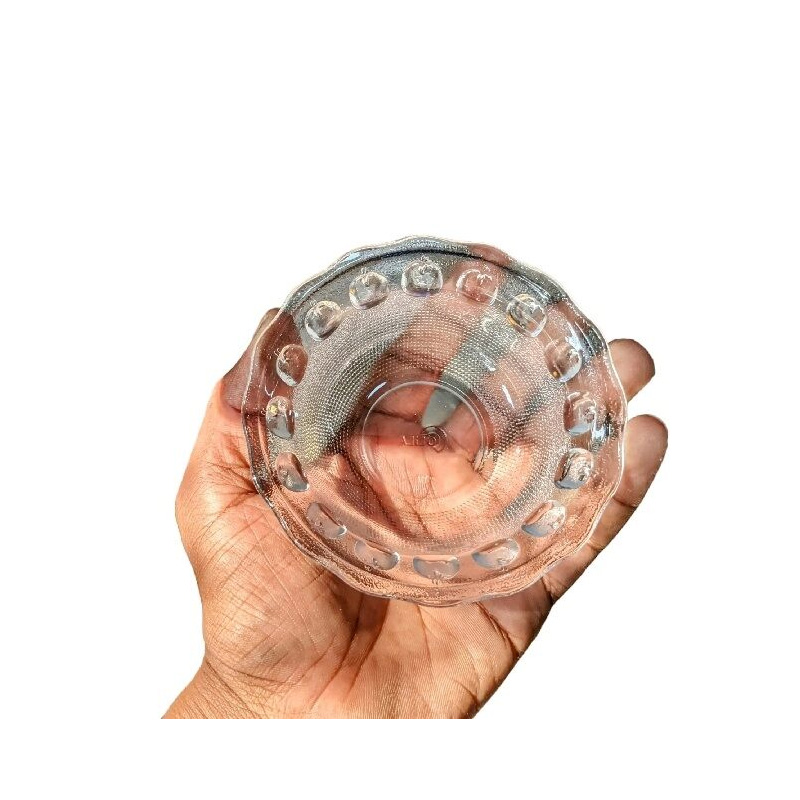 Picture of Everyday Use good quality Strong unique design Heavy Crystal clear 170 Ml Firni Set/Bati Set/Snack Bowl Set/Soup Set/-6 Piece-White