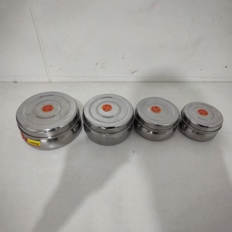 Picture of 4Pcs Bowl Set Bati Set -High Quality Steel - Upgrade Your Kitchenware Collection With This Set Of High-Quality Steel Bowls Perfect For Food Storage-White