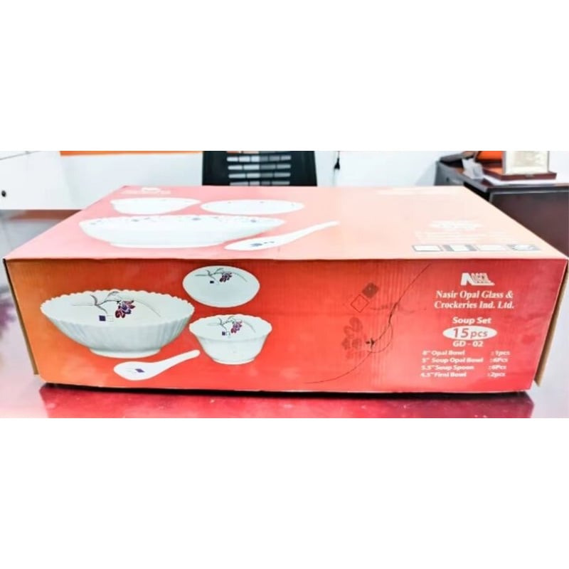 Picture of Nasir 15 Pcs Opal Glassware Dinner Soup Set-Multicolor