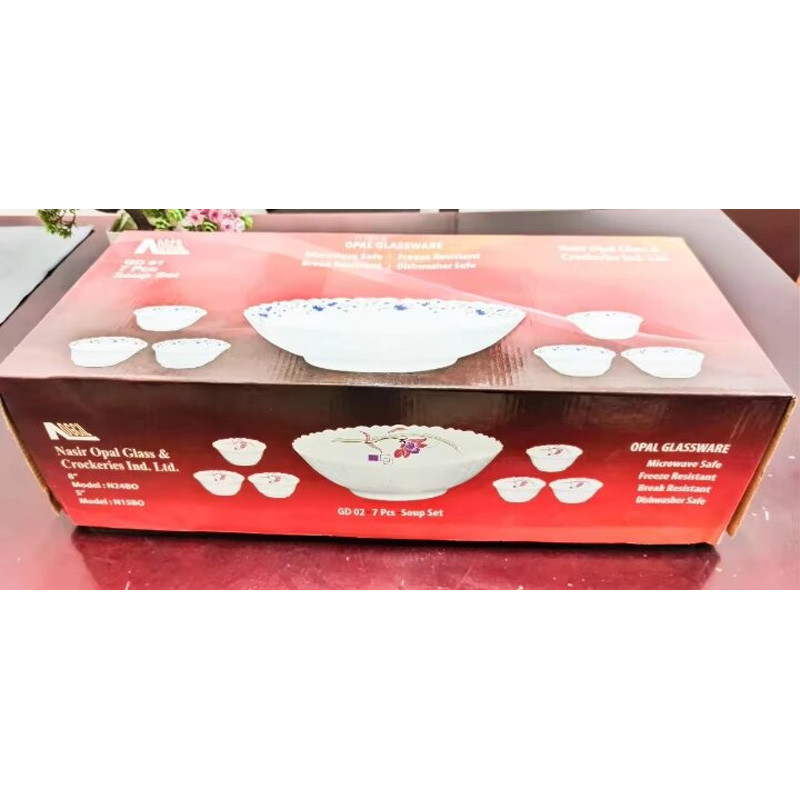 Picture of Nasir 7 Pcs Opal Glassware Dinner Soup Set-Multicolor