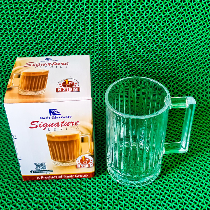 Picture of Crystal Clear transparent Beautiful unique design Water Mug/Drinking/Coke /Sorbat /Juice premium Mug 1 Piece-White