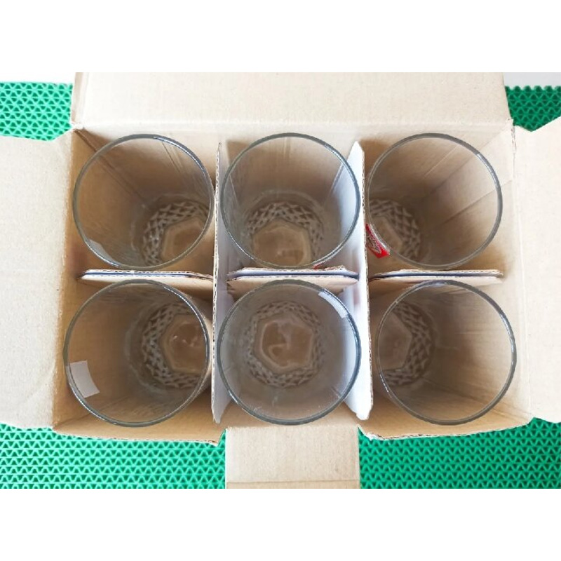 Picture of Everyday Use good quality strong  Crystal Clear transparent Beautiful unique design Water /Drinking /Coke / Sorbat/Milk/ Lassi/ premium glass Set 6 Pieces per  capacity 300Ml-White