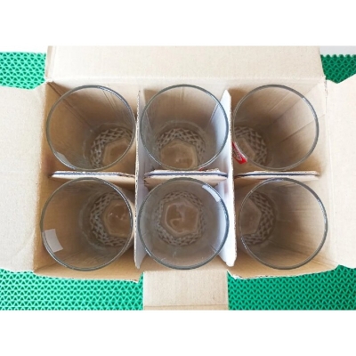 Picture of Everyday Use good quality strong  Crystal Clear transparent Beautiful unique design Water /Drinking /Coke / Sorbat/Milk/ Lassi/ premium glass Set 6 Pieces per  capacity 300Ml-White