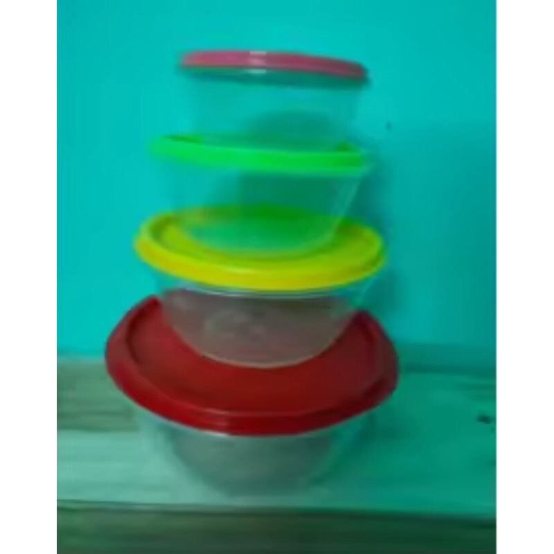 Picture of Plastic Rangdhanu Food Box Set 4 pcs-Multicolor