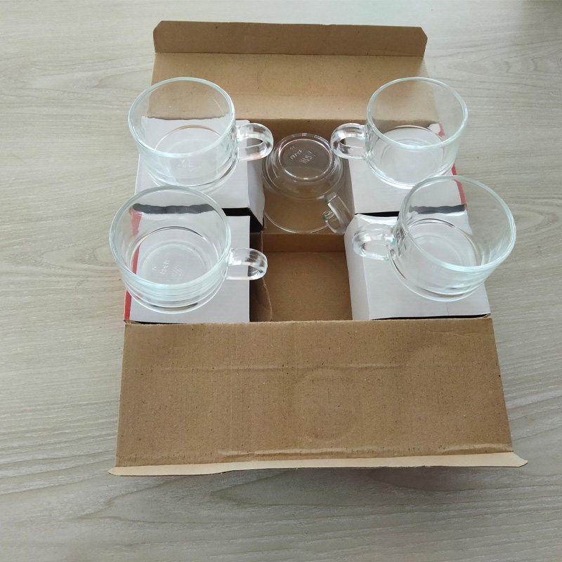Picture of Everyday Use Good Quality Tea coffee Cup set Crystal Clear transparent Beautiful unique design Premium Cup Set 6 Piece 150 Ml-White
