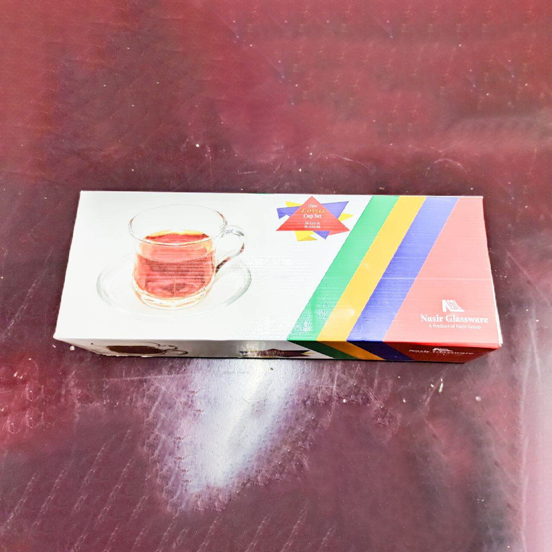 Picture of Everyday Use good quality Strong unique design Heavy Crystal clear 180 Ml Cup Price Set (Saucers 6Piece Cup 6 Pieces) Total 12 pieces-White