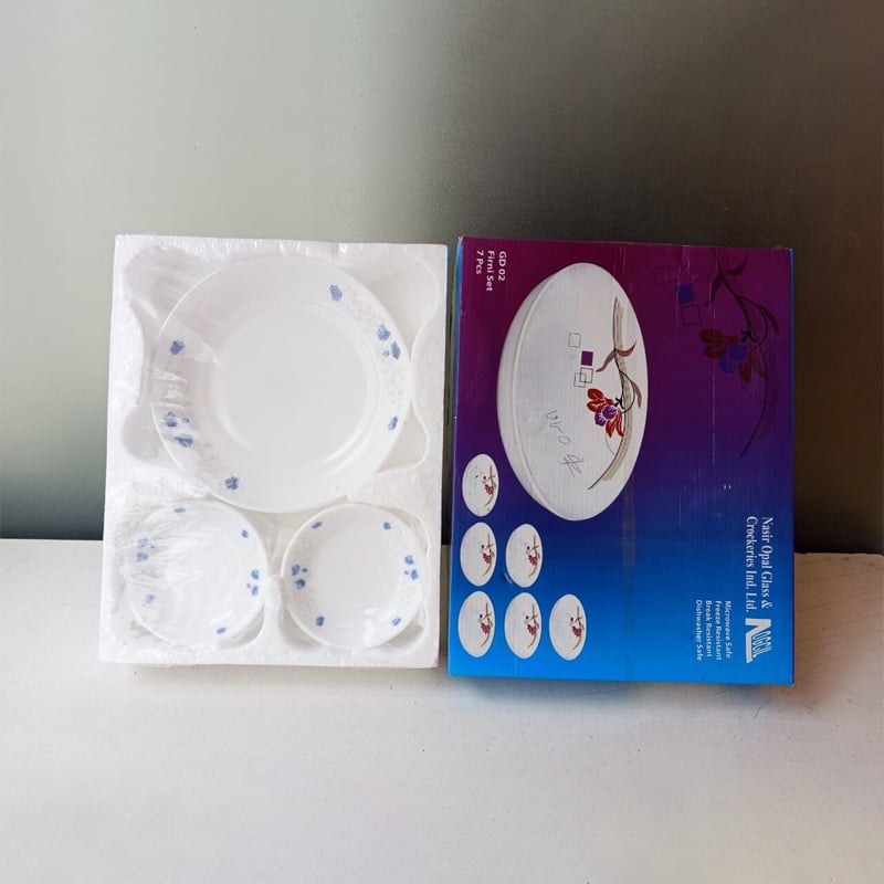 Picture of good quality unique design opal Firni family Glass Bati Set 7 Piece-Multicolor