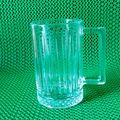 Picture of Crystal Clear transparent Beautiful unique design Water Mug/Drinking/Coke /Sorbat /Juice premium Mug 1 Piece-White