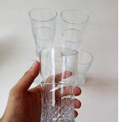 Picture of Olila Crystal clear Heavy Drinking water Tall Glass Set  6 Piece 250 Ml-White