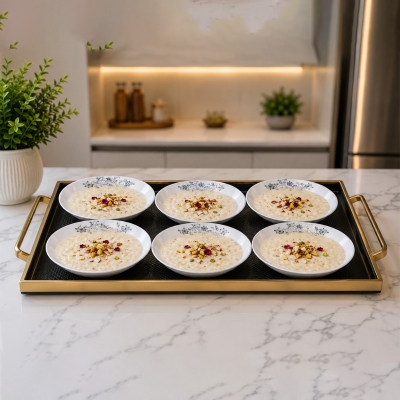 Picture of good quality unique design opal Firni family Glass Bati Set 6 Piece-Multicolor