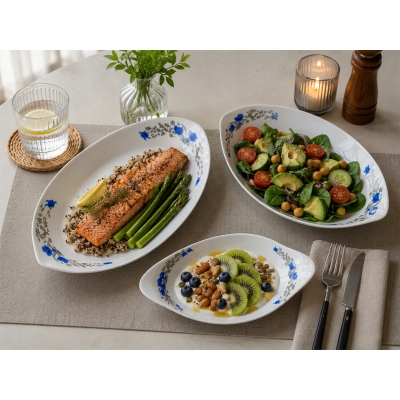 Picture of good qualities unique design  Including Serving Dish Snack  Dish Soup & Firni Bati set 3 Piece-Multicolor