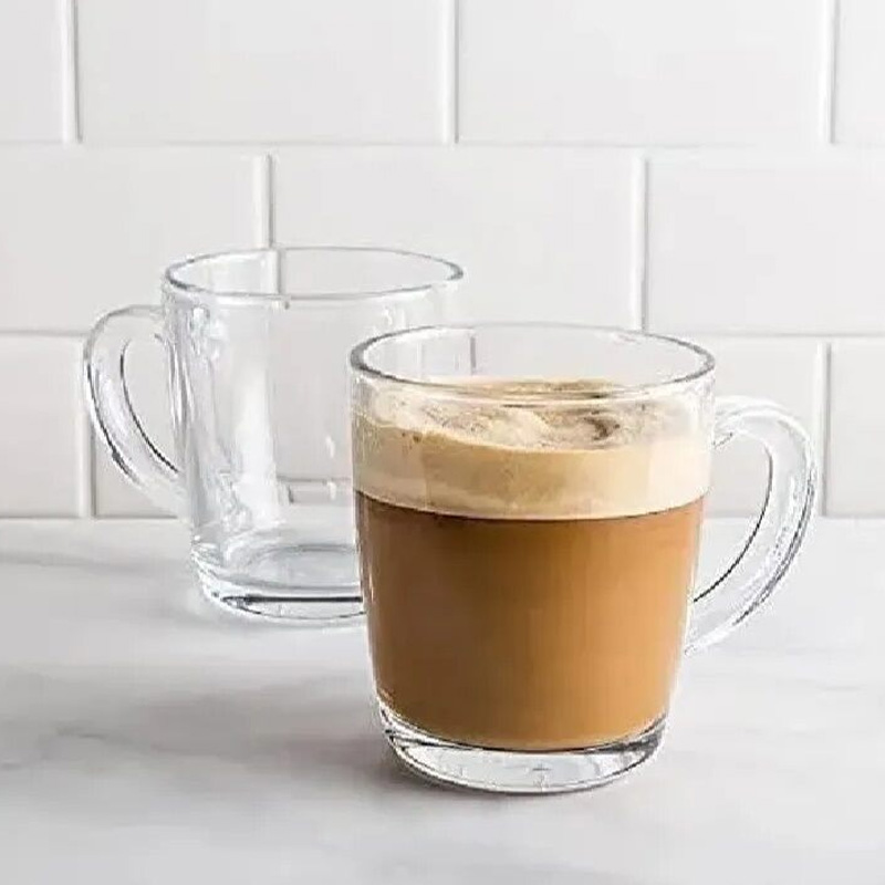 Picture of Everyday Use Good Quality Tea coffee Cup set Crystal Clear transparent Beautiful unique design Premium Cup Set 6 Piece 150 Ml-White