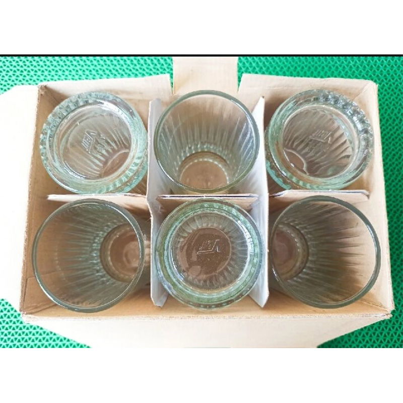 Picture of Everyday Use good quality strong Crystal Clear transparent Beautiful unique design Water /Drinking /Coke / Sorbat/Milk/ Lassi/ premium glass Set 6 Pieces Per capacity 350 Ml-White