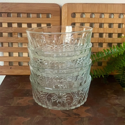 Picture of Everyday Use good quality Strong unique design Heavy Crystal clear 200 Ml Firni Bati Set/ Curry bati /Snack Bowl Set/Soup Set/-6 Piece-Multicolor