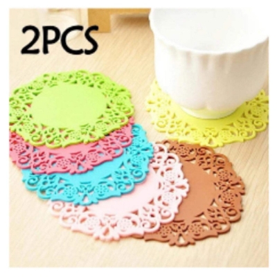 Picture of 2 Pcs Mat Silicone Placemat High Temperature Resistant Thickening Anti-Scalding Insulation Pad-Multicolor