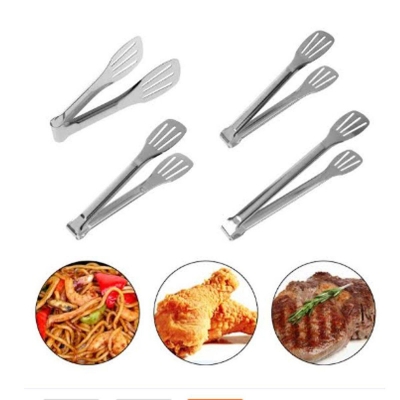 Picture of Product details of Stainless Steel Food Clip/ Tongs Spoon/ Clamp Salad Serving/ Barbecue Tongs/ BBQ Tools Good Quality In Low Price Item Name:Food Clip/ Tongs Spoon/ Clamp Salad Serving Material: Stainless Steel Quantity: 1 Color: Silver Easy to Use & Eas-Multicolor