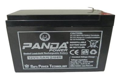 Picture of PANDA 12V 9.5Ah Dry Cell Lead Acid Battery  High Backup Battery for IPS, UPS, DC Fan, Light, Spray Machine, Motor Pump  Long Lasting German Technology Battery in Bangladesh Black