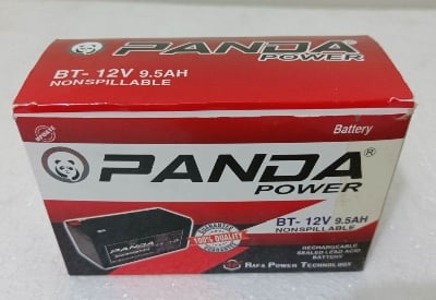 Picture of PANDA 12V 9.5Ah Dry Cell Lead Acid Battery  High Backup Battery for IPS, UPS, DC Fan, Light, Spray Machine, Motor Pump  Long Lasting German Technology Battery in Bangladesh Black