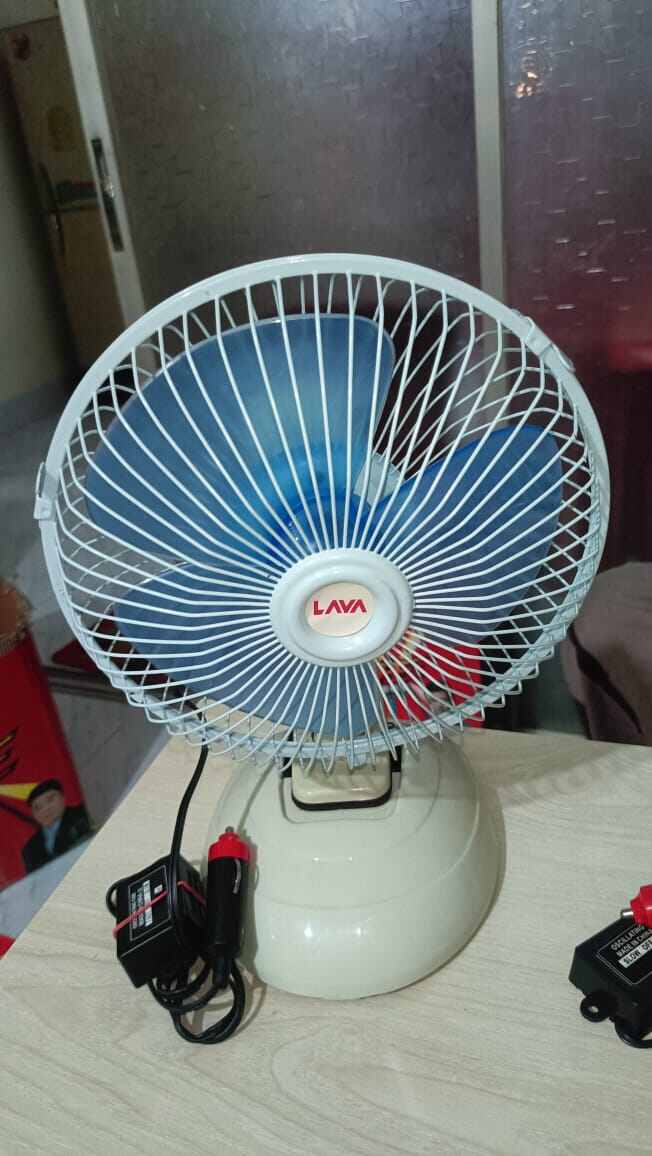 Picture of 12V DC Full Combo Set | 9.5Ah PANDA Battery + 8" Lava/DC Stand Fan + Battery Charger + Clips & Connector | Solar/Emergency Ready Multicolor
