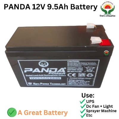 Picture of Panda 12 Volt 9.5 Ah Battery With Charger /12 Volt Battery Charger With Battery With Connector Socket And Clip Etc