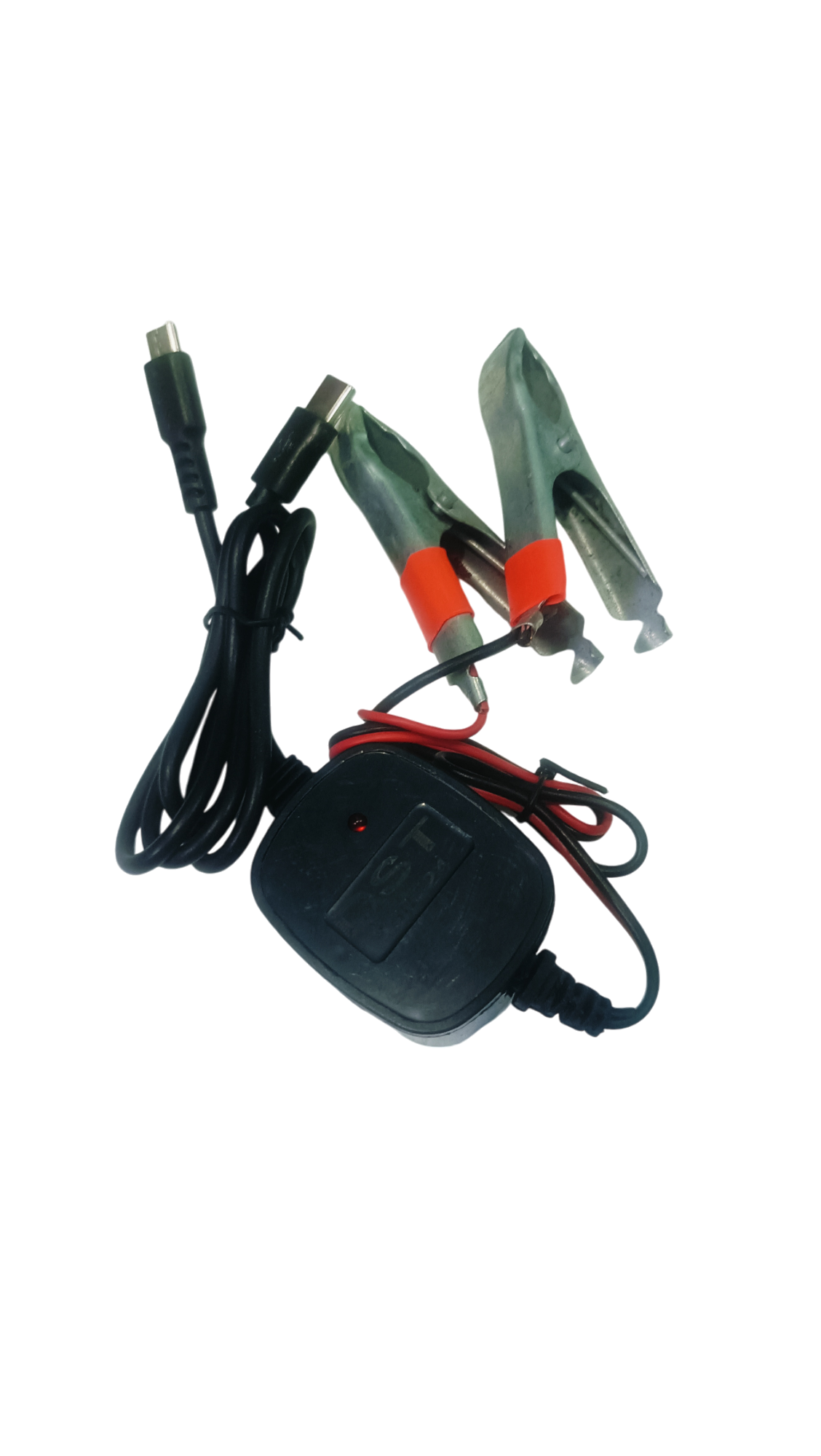 Picture of 12V Solar Mobile Phone Charger | 2.4A Quick DC Clip Charger | Type-B + Type-C Cable | 12V to USB Fast Charging