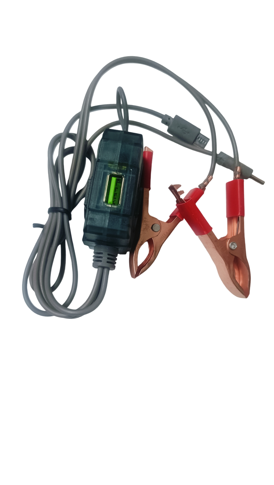 Picture of 12V Solar Mobile Phone Charger | 2.4A Quick DC Clip Charger | Type-B + Type-C Cable | 12V to USB Fast Charging