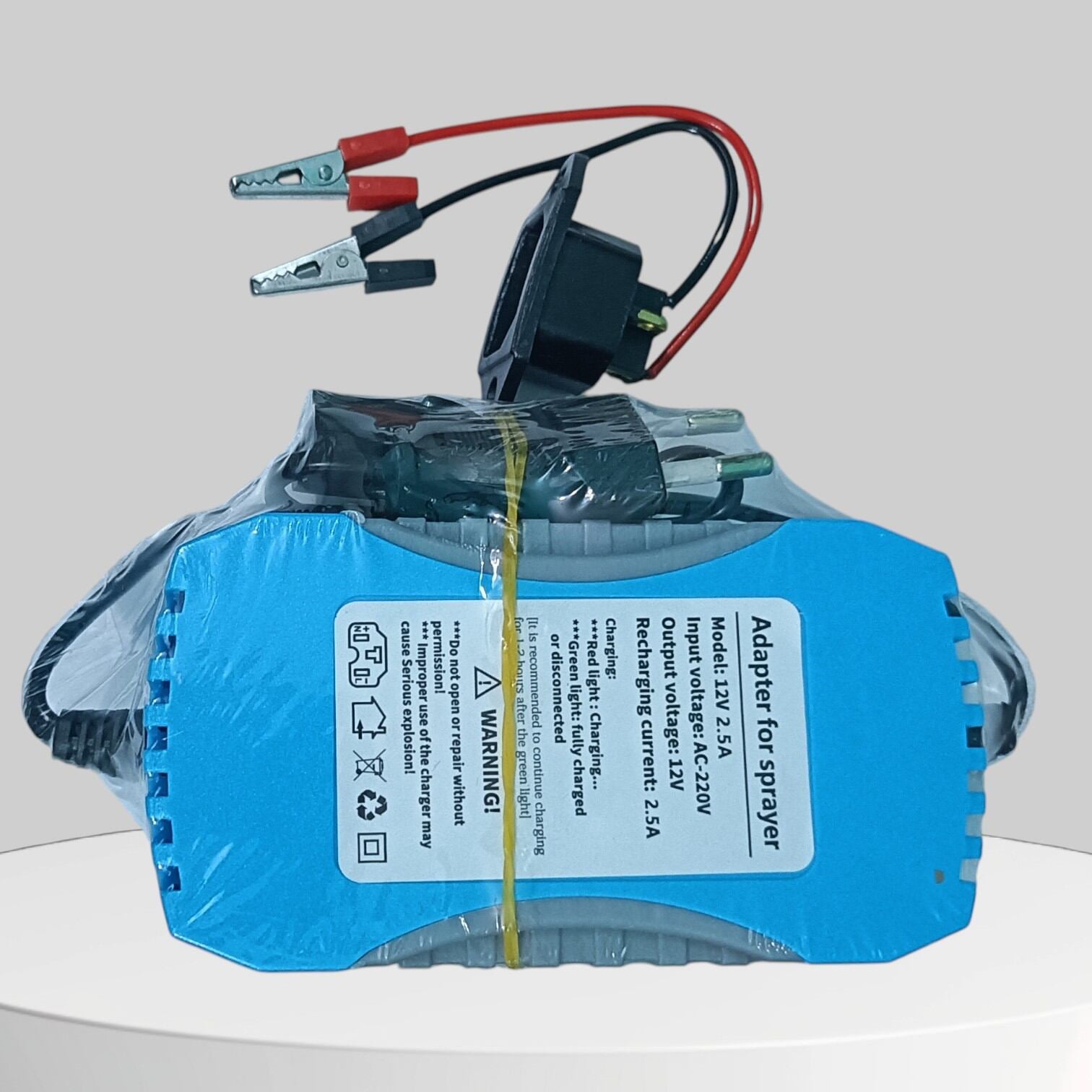 Picture of 12V 2.3A Battery Charger | 4Ah–18Ah Dry Cell & Sprayer Pump Charger | Auto Cut AC to DC Adapter | Portable Charger