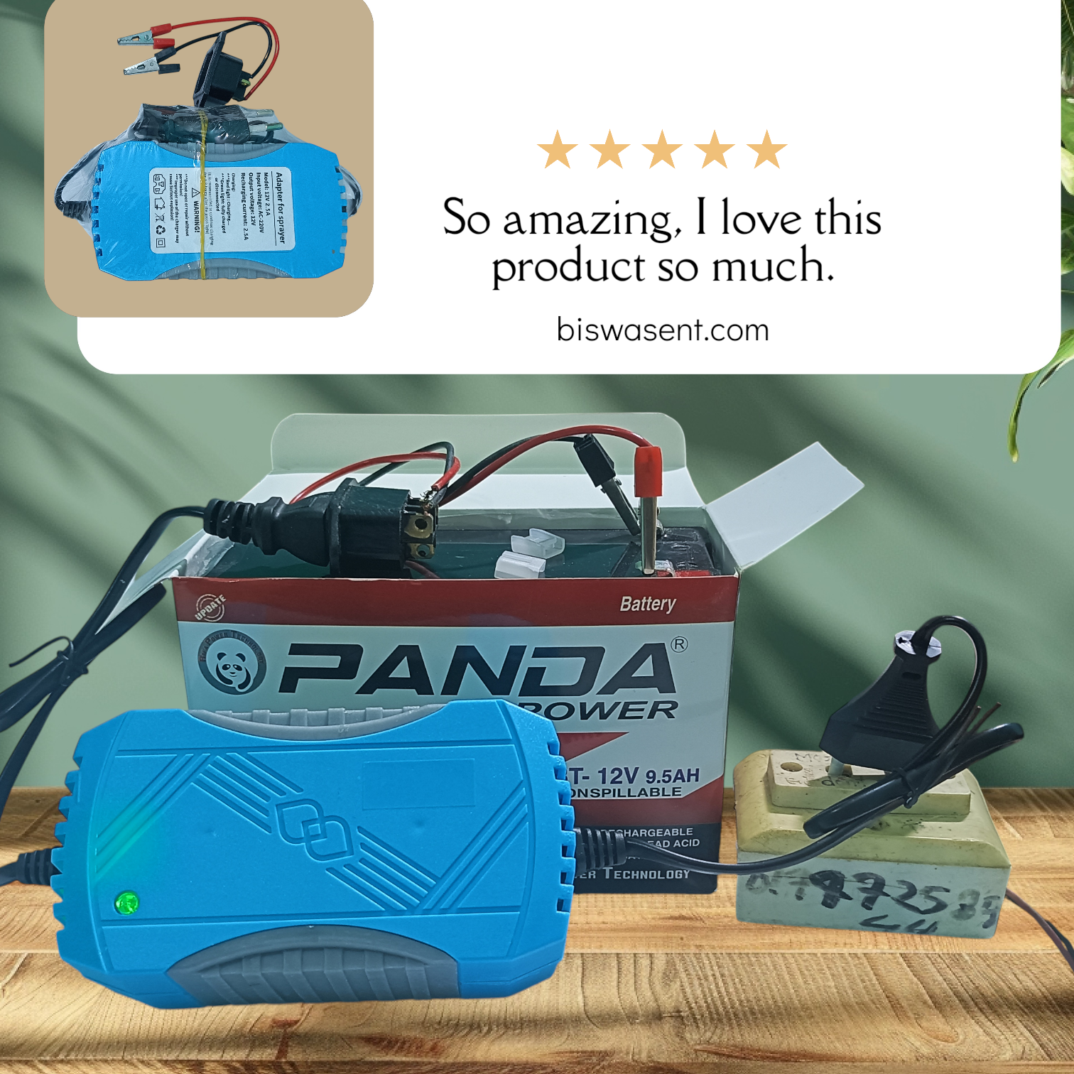 Picture of 12V 2.3A Battery Charger | 4Ah–18Ah Dry Cell & Sprayer Pump Charger | Auto Cut AC to DC Adapter | Portable Charger