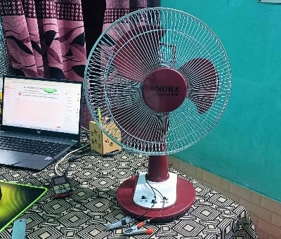 Picture of NOHA Solar Fan 12 Inche / Noha 12' Half Stand Solar Fan /12 Inch 12V Dc Solar Fan Green & Red