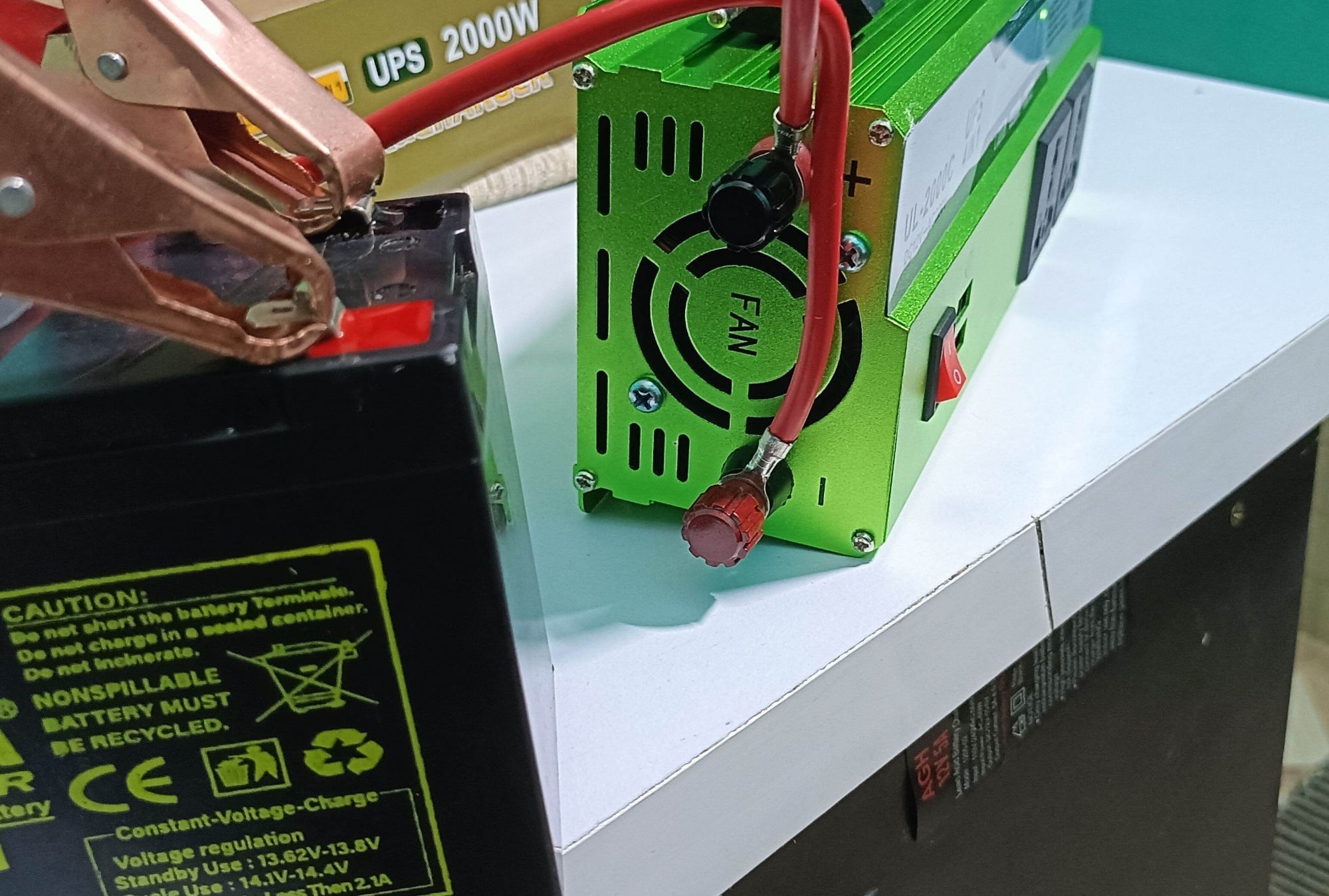 Picture of JONGFA 2000W Smart UPS Inverter – 12V to 220V Multi-function with 20A Battery Charger. Automatic backup and battery charging and Modified Sine Wave output for all electrical devices including computers, lights, fans Multicolor