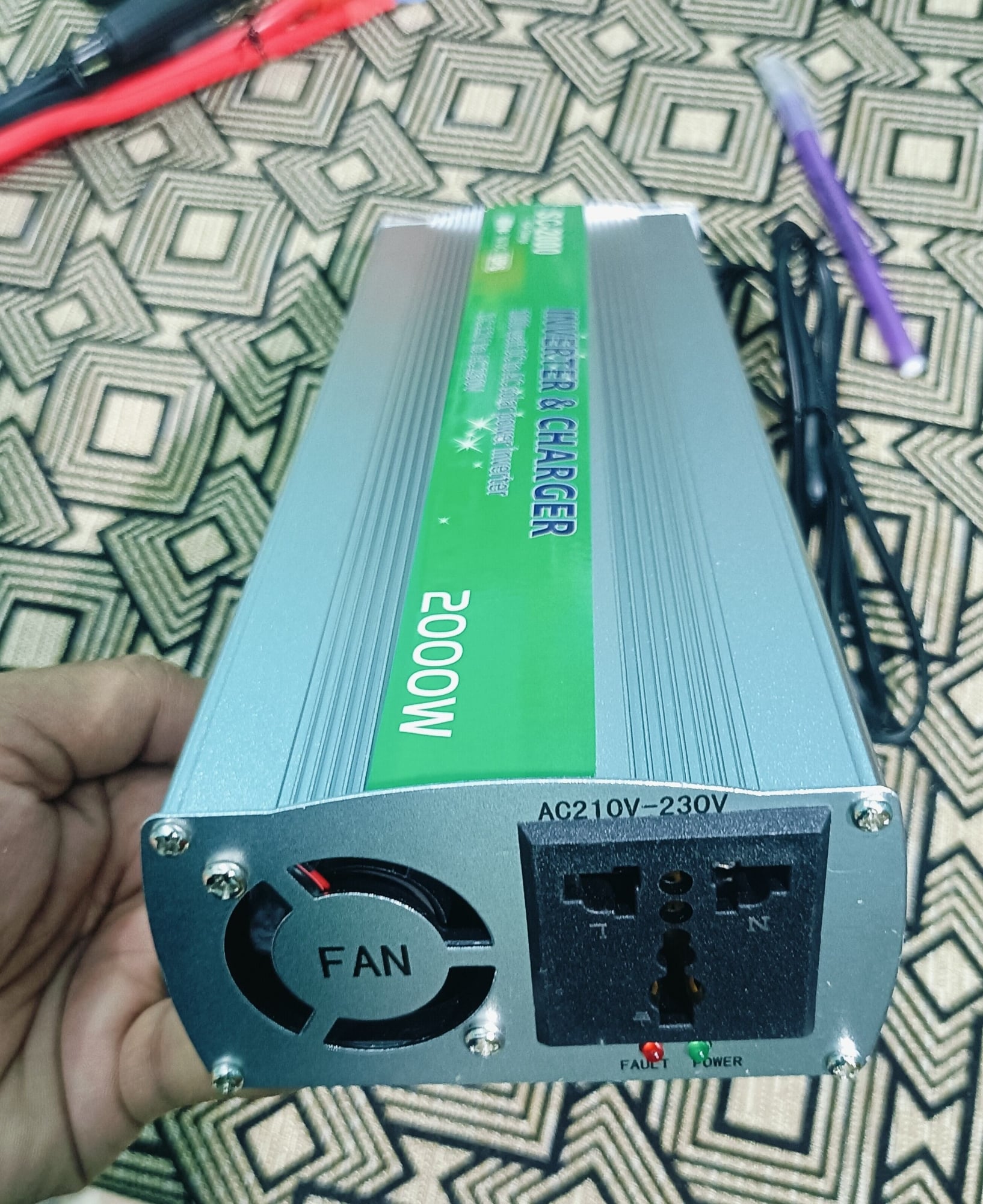 Picture of 2000 Watt Inverter with Charger Multi-Function  UPS 2000W 12V To 220V Power Inverter and 20A Battery Charger Silver