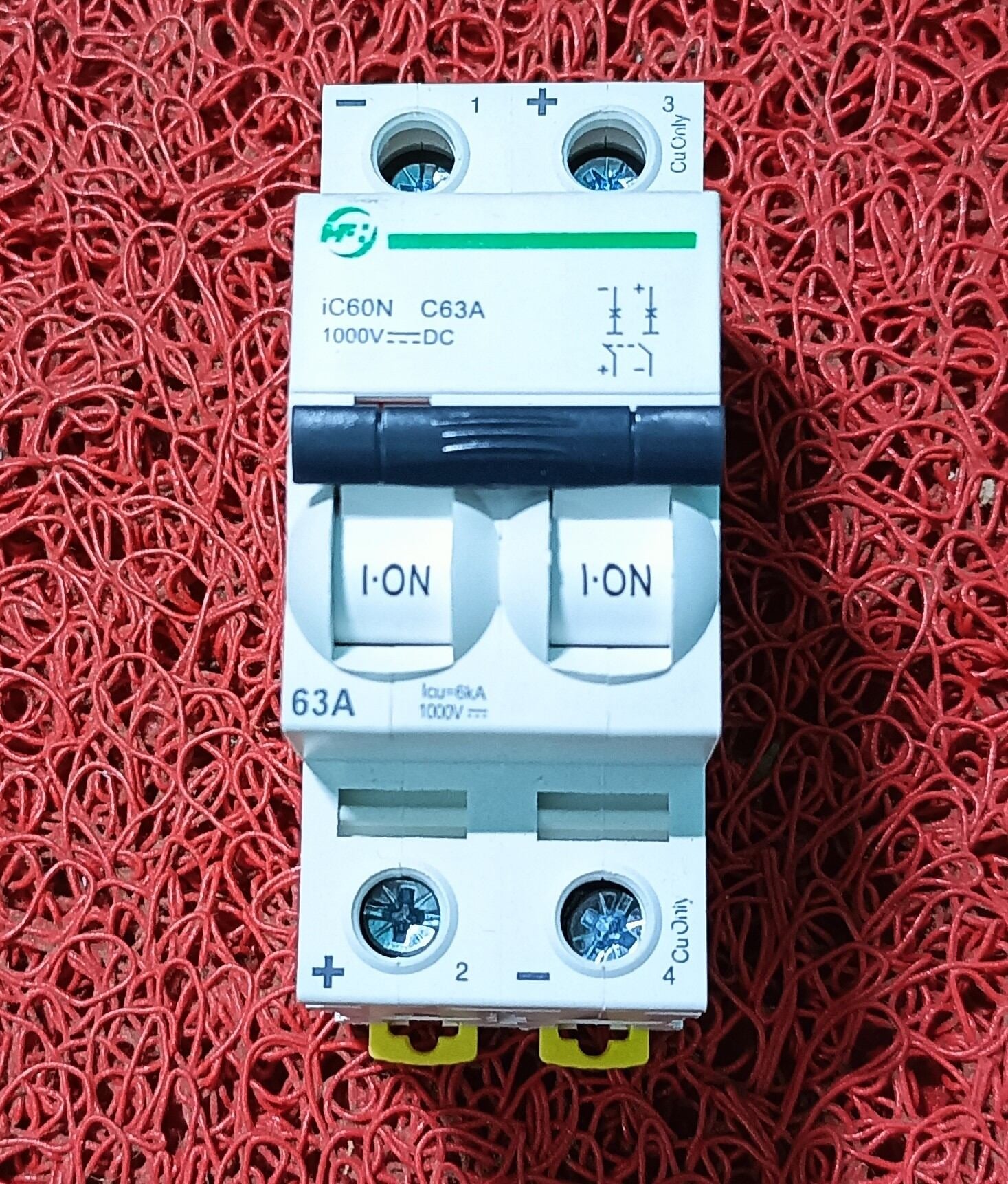 Picture of DC Miniature Circuit Breaker 1000V DC 60N C63A | Short Circuit Protection | Solar DC MCB | Industrial & Home DC Breaker