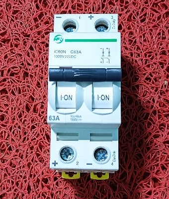Picture of DC Miniature Circuit Breaker 1000V DC 60N C63A | Short Circuit Protection | Solar DC MCB | Industrial & Home DC Breaker