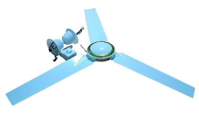 Picture of Noha Solar DC 56" Ceiling Fan, High Speed 320 RPM, 10W, Premium Design, Energy Saving Off White