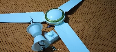 Picture of Noha Solar DC 56" Ceiling Fan, High Speed 320 RPM, 10W, Premium Design, Energy Saving Off White