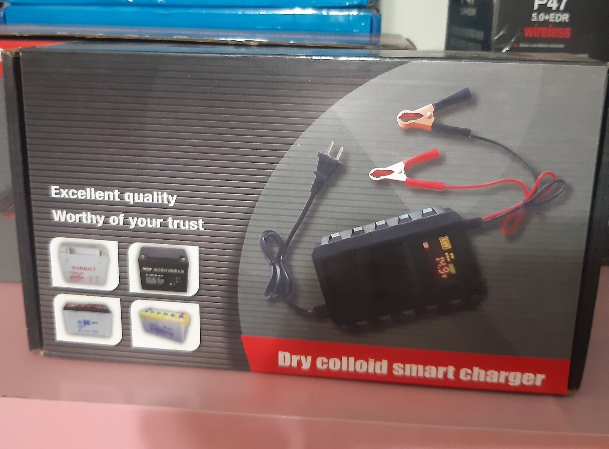 Picture of 12 volt automatic Digital battery charger/20A  Drycell And Water And Jel  battery Charger/Dry Battery Charger 12Ah To 250AH Black