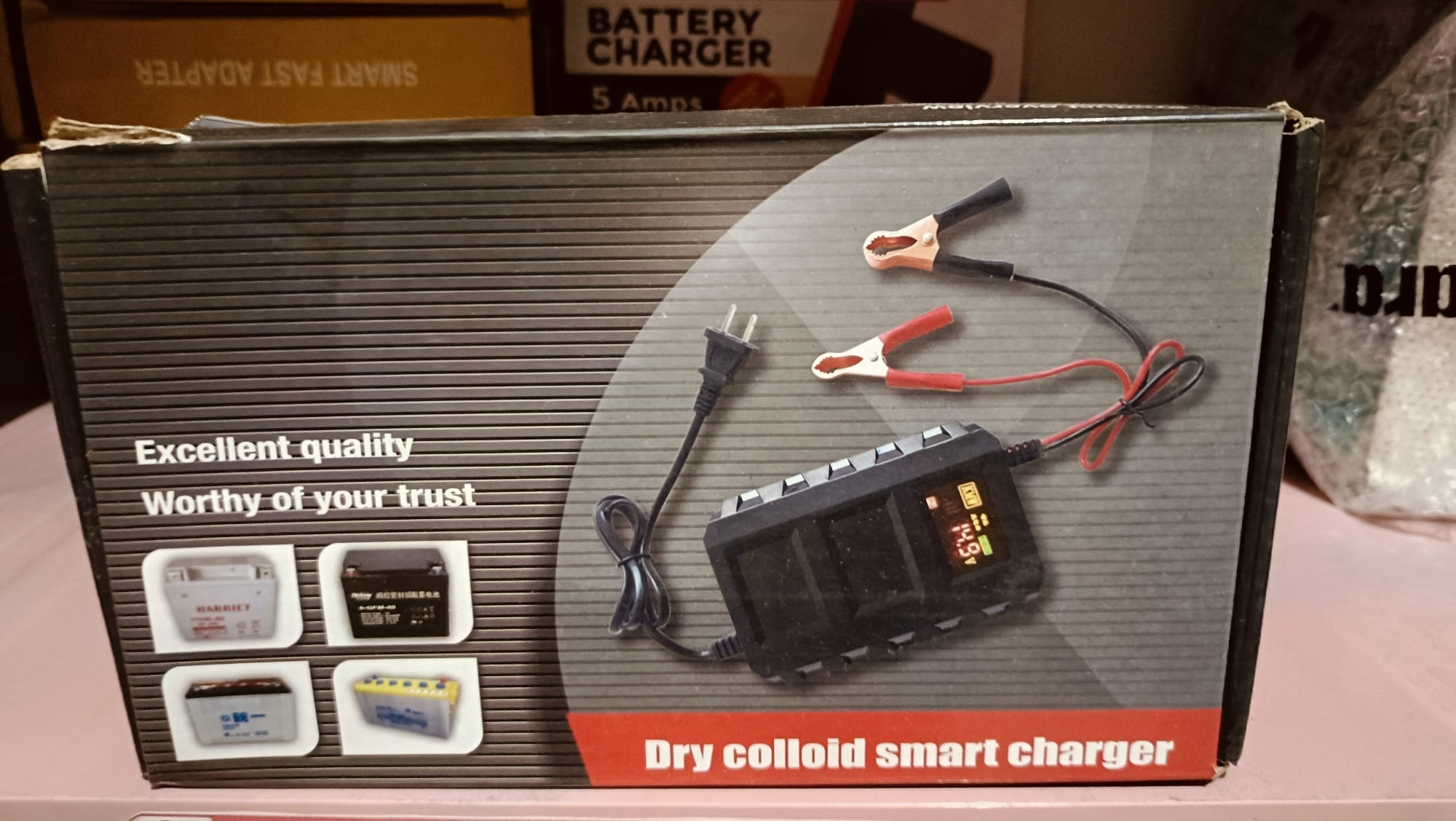 Picture of 12 volt automatic Digital battery charger/20A  Drycell And Water And Jel  battery Charger/Dry Battery Charger 12Ah To 250AH Black