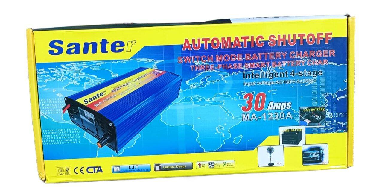 Picture of Santer Intelligent 12V 30A Smart Battery Charger – Full Auto & Analog Display, Multi Battery Support